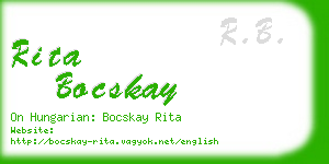 rita bocskay business card